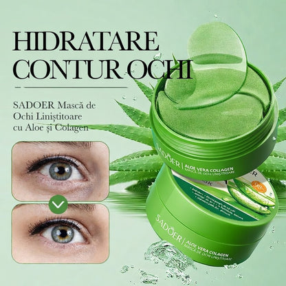 Patch-uri Hidratante pentru Ochi SADOER – Colagen, Aloe Vera, Formula Vegană, 80G