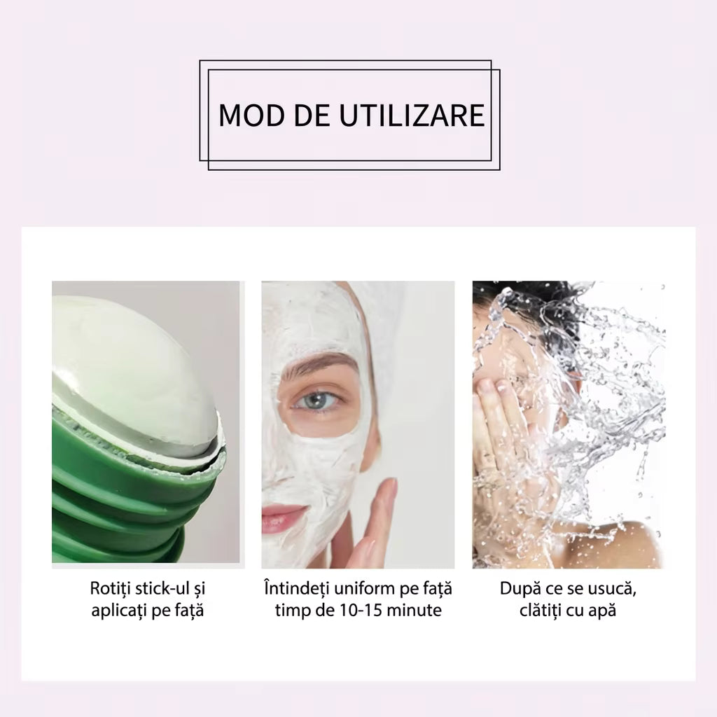 Mască Facială cu Argilă Verde – Curățare Profundă & Ten Mat
