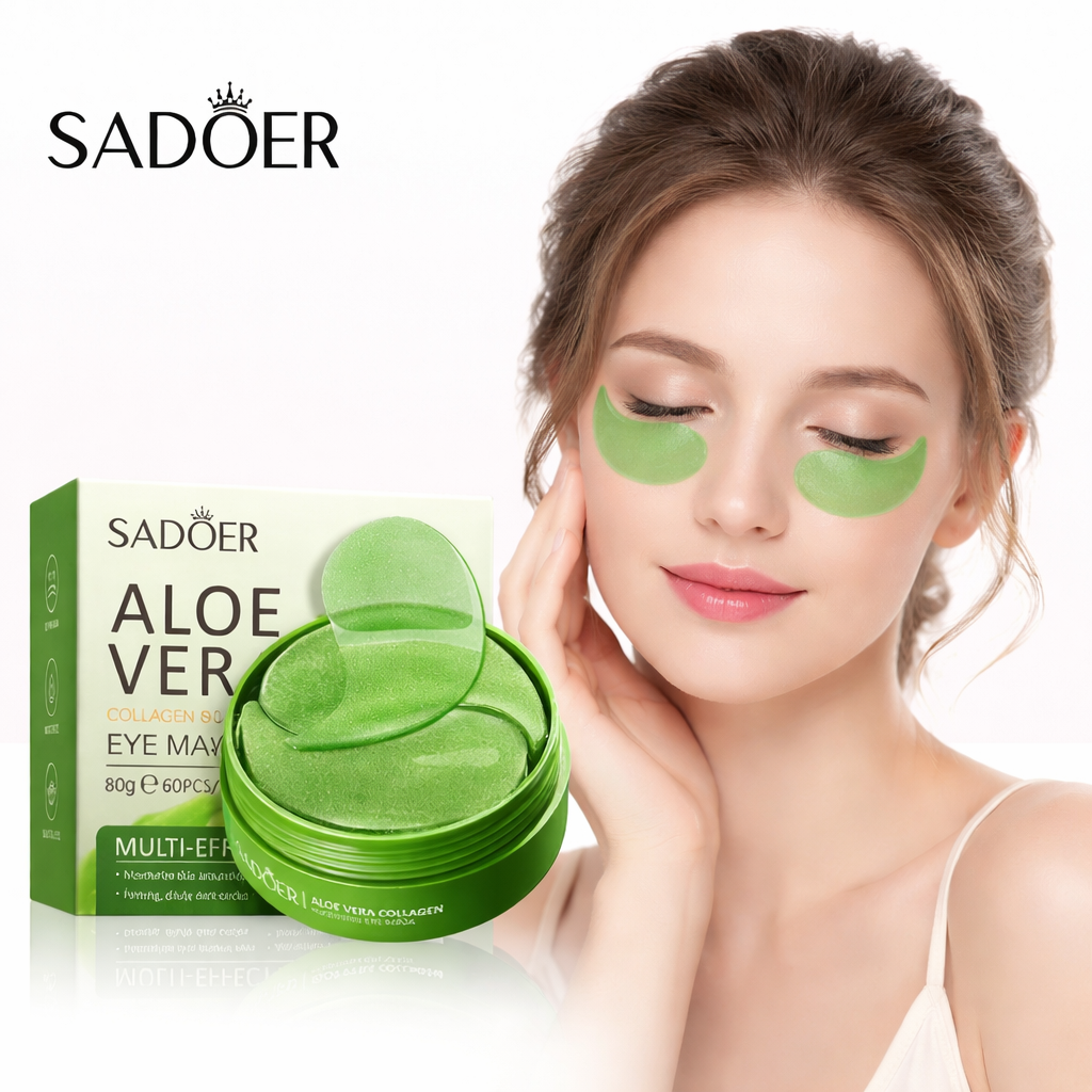 Patch-uri Hidratante pentru Ochi SADOER – Colagen, Aloe Vera, Formula Vegană, 80G