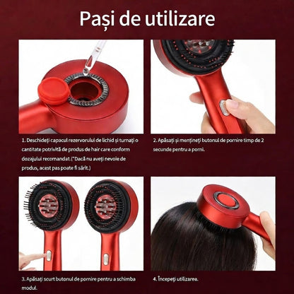 Perie Electrică Păr cu Masaj și Terapie LED - Păr Sănătos și Strălucitor
